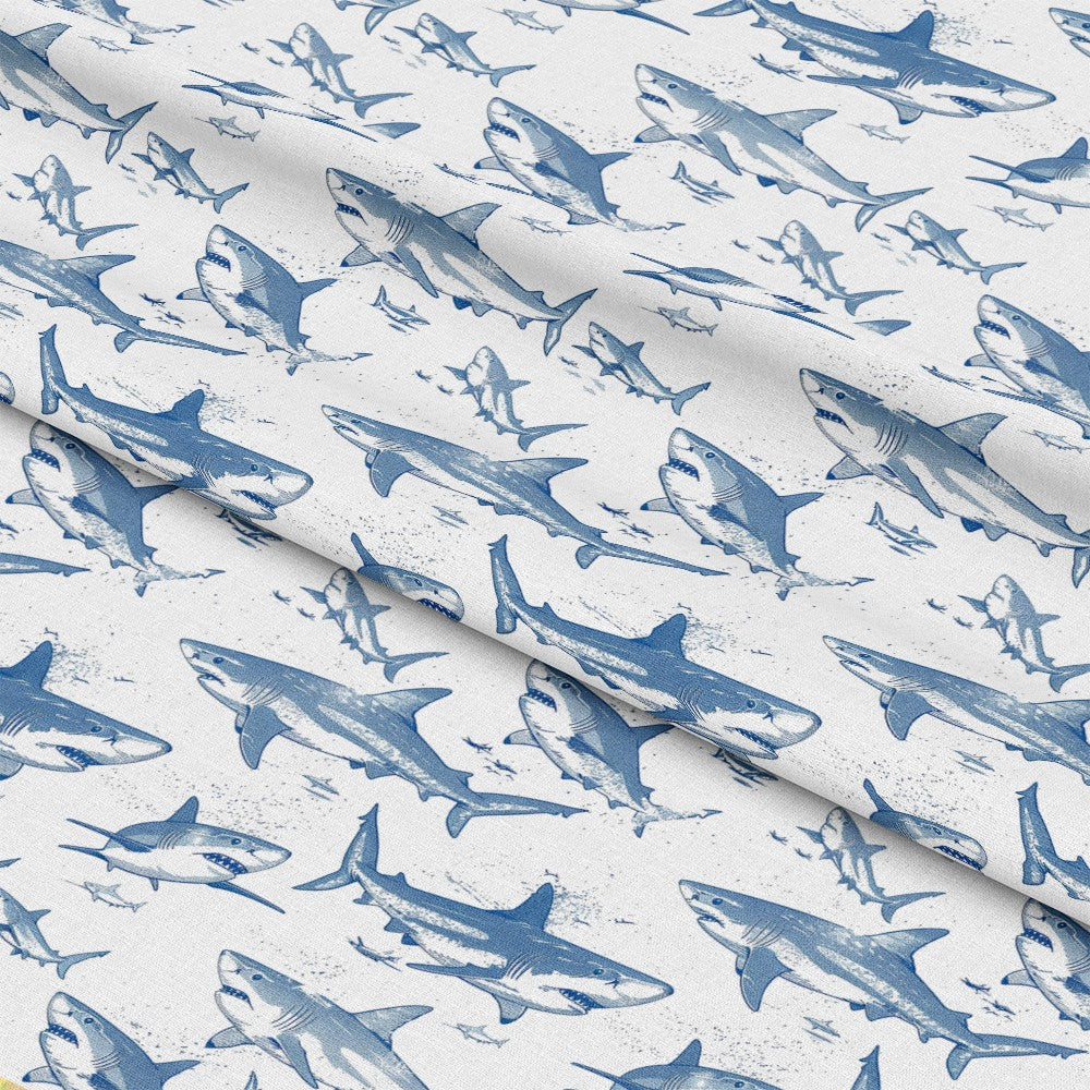 Sharks Circling Pattern 6 Quilting Cotton Fabric