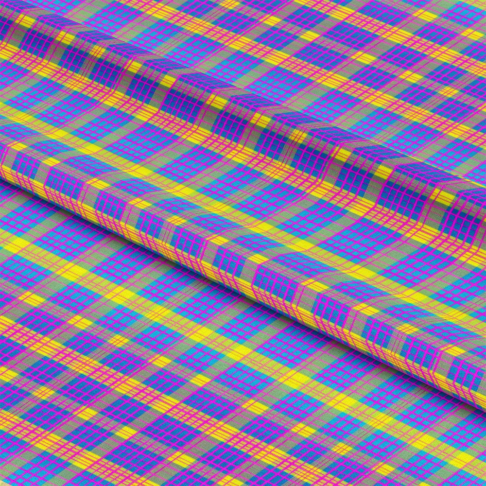Neon Gingham Pattern 9 Quilting Cotton Fabric
