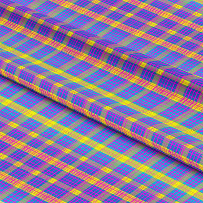 Neon Gingham Pattern 9 Quilting Cotton Fabric