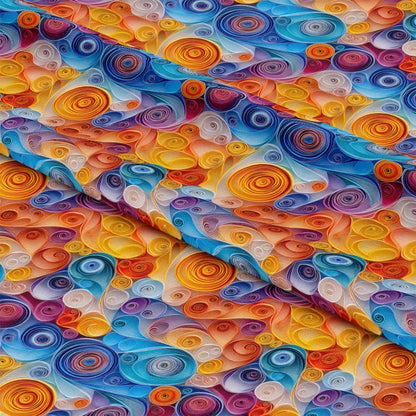 Abstract Paper Quilling Pattern 3 Quilting Cotton Fabric
