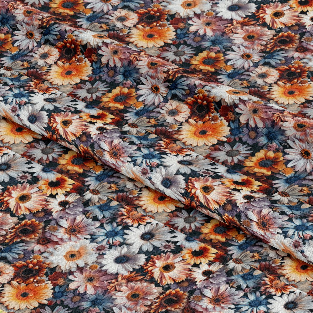 Realistic Flower Patch Pattern 5 Quilting Cotton Fabric