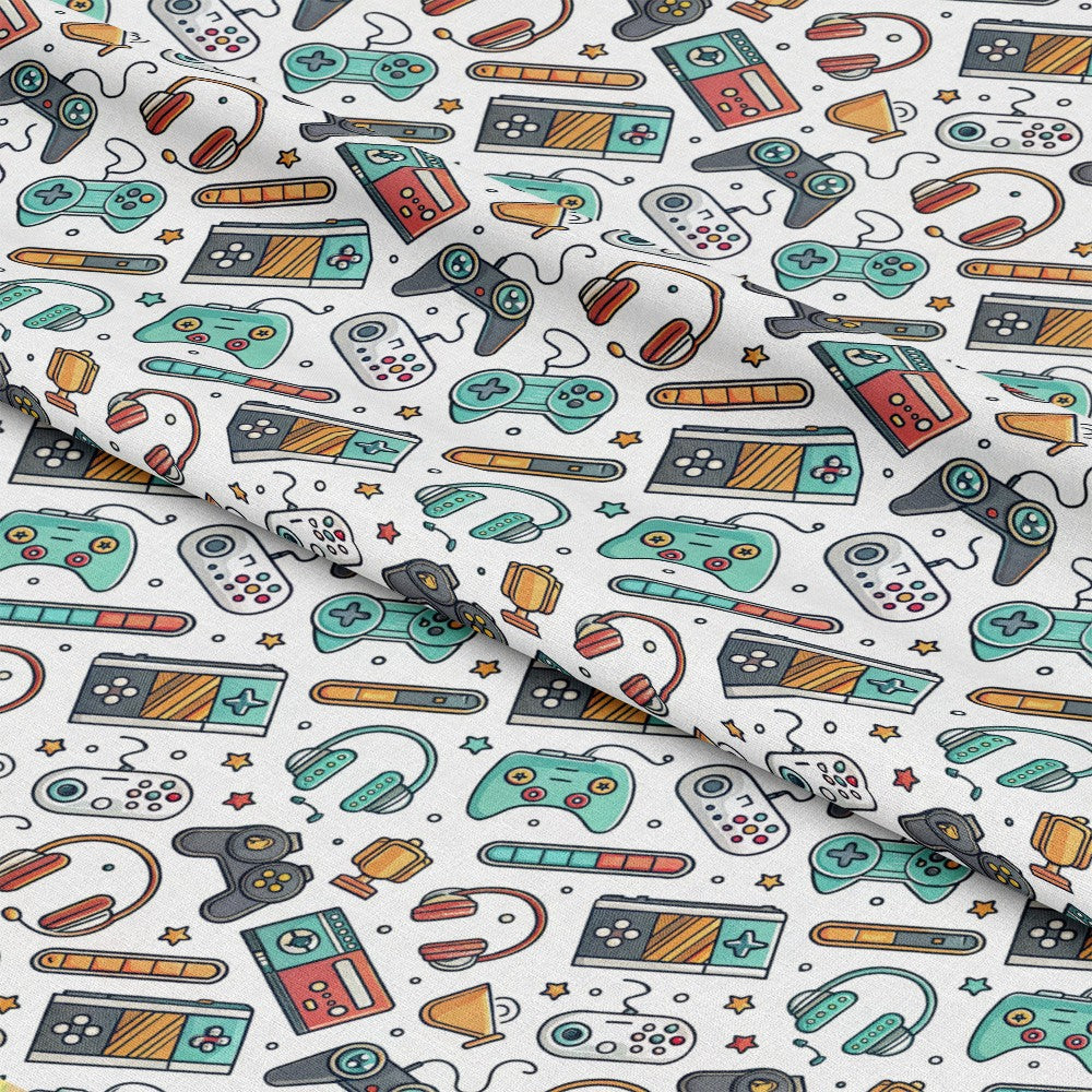 Modern Gamer Controllers Pattern 2 Quilting Cotton Fabric