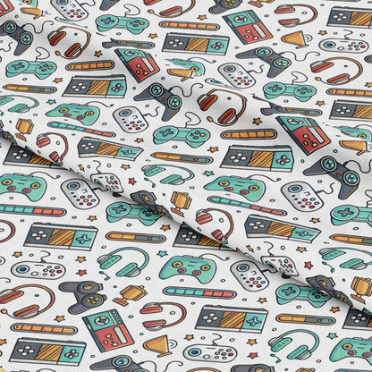 Modern Gamer Controllers Pattern 2 Quilting Cotton Fabric