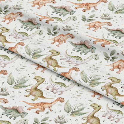 Watercolor Dinosaurs Pattern 3 Quilting Cotton Fabric