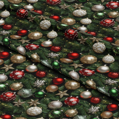 Realistic Christmas Ornaments Pattern 1 Quilting Cotton Fabric