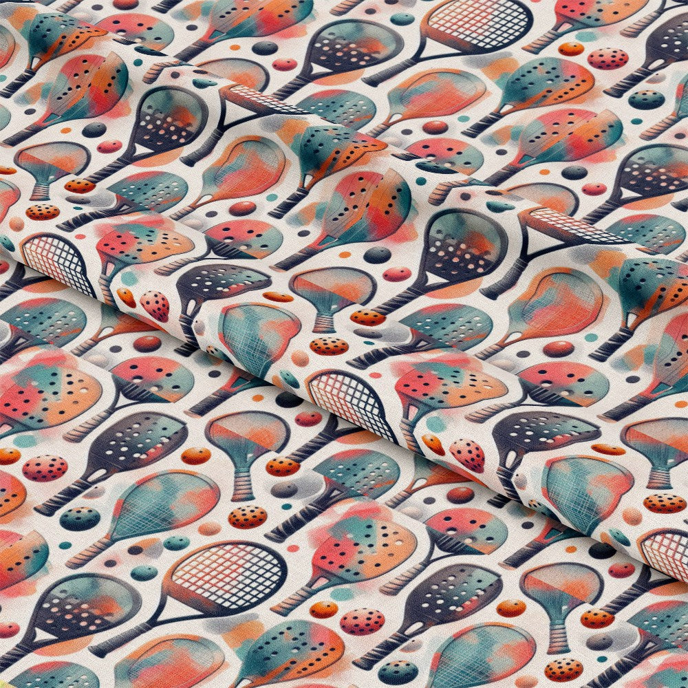 Watercolor Pickleball Pattern 1 Quilting Cotton Fabric