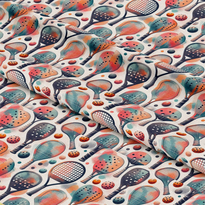 Watercolor Pickleball Pattern 1 Quilting Cotton Fabric