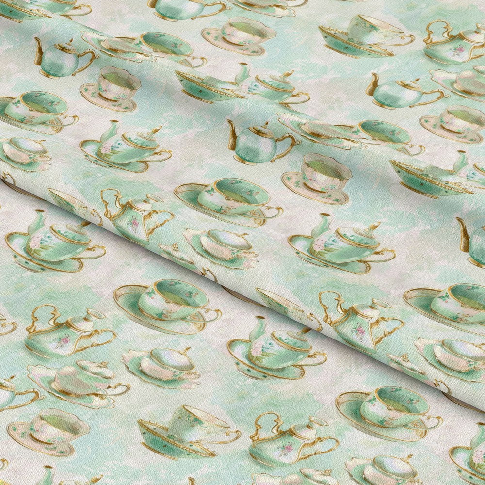 Whimsical Tea Party Pattern 11 Quilting Cotton Fabric