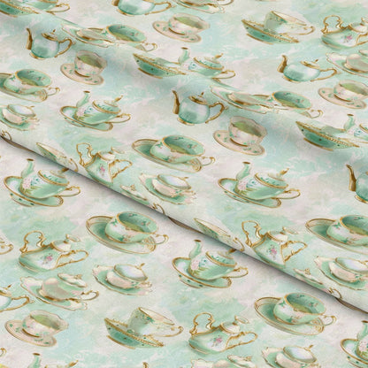 Whimsical Tea Party Pattern 11 Quilting Cotton Fabric