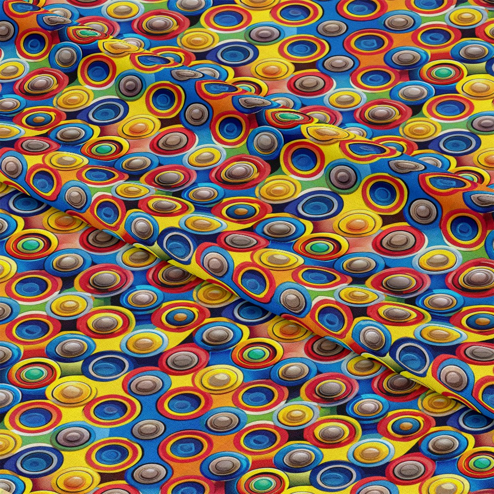 Colorful Fidget Spinner Pattern 7 Quilting Cotton Fabric
