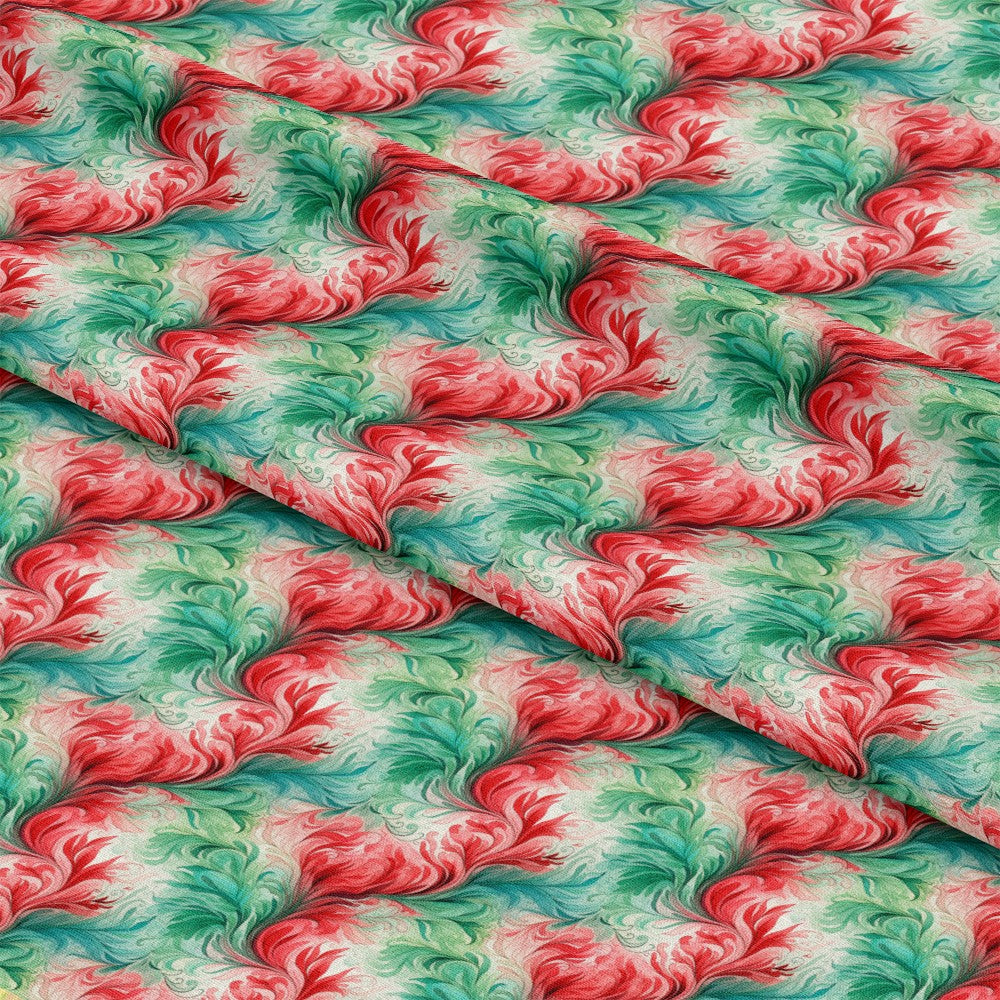 Watercolor Christmas Swirls Pattern 10 Quilting Cotton Fabric