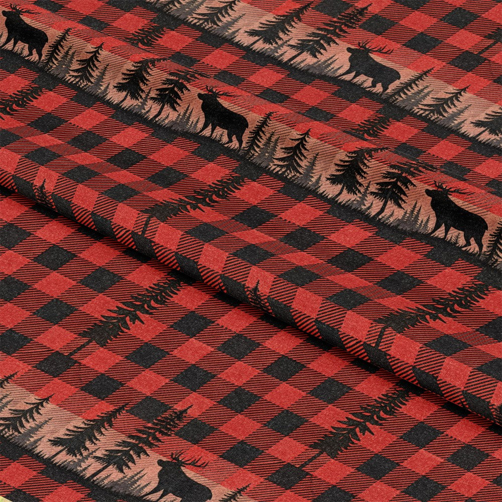 Classic Red and Black Buffalo Plaid Pattern 10 Quilting Cotton Fabric
