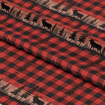 Classic Red and Black Buffalo Plaid Pattern 10 Quilting Cotton Fabric