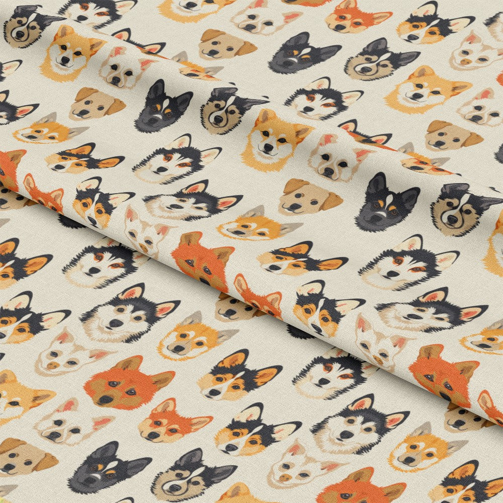 Dog Heads Pattern 8 Quilting Cotton Fabric