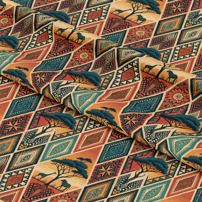 African Tribal Pattern 10 Quilting Cotton Fabric