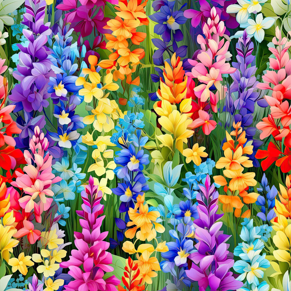 Rainbow Larkspur Flowers Fat Quarter Bundle