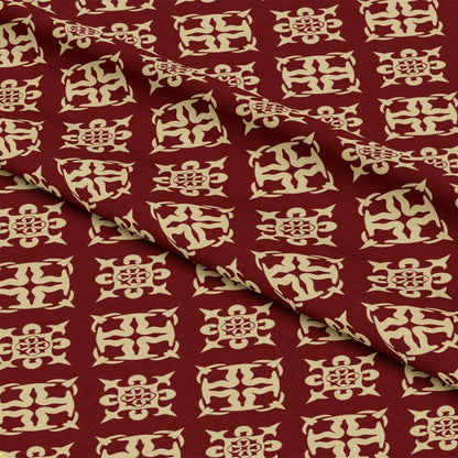 Burgundy Abstract Pattern 18 Quilting Cotton Fabric