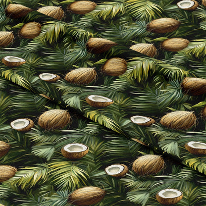 Coconut Jungle Leaves Pattern 12 Quilting Cotton Fabric