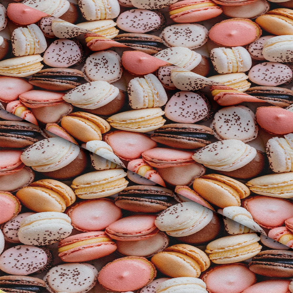 - Junk Food Pattern 5 Quilting Cotton Fabric  
- macarons  
- dessert  
- sweets  
- pastel colors  
- pink  
- beige  
- brown  
- cream  
- quilting  
- cotton  
- fabric  
- confectionery  
- sweet treats  
- colorful  
- textile  
- food  
- baked goods