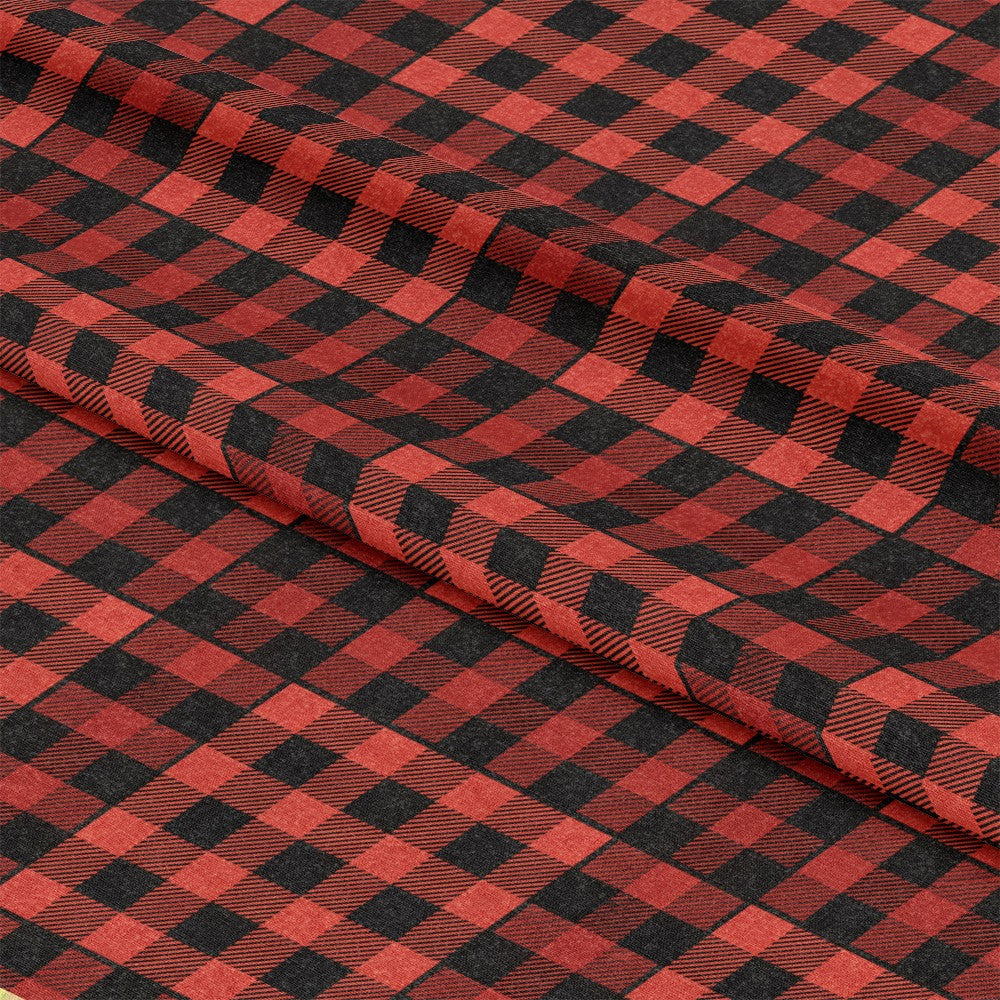 Classic Red and Black Buffalo Plaid Pattern 9 Quilting Cotton Fabric