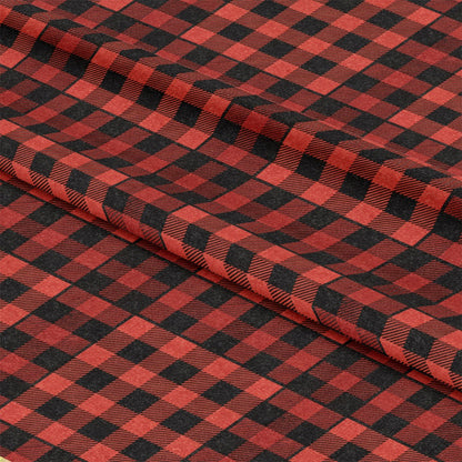Classic Red and Black Buffalo Plaid Pattern 9 Quilting Cotton Fabric