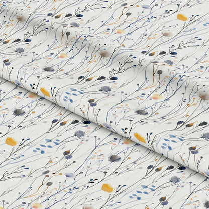 Handdrawn Meadow Wildflowers Pattern 4 Quilting Cotton Fabric