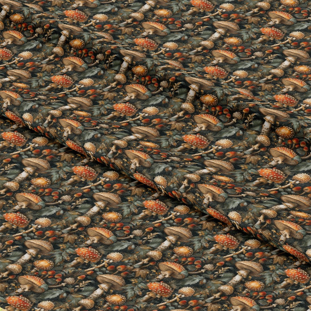 Retro Mushroom Botanical Pattern 1 Quilting Cotton Fabric