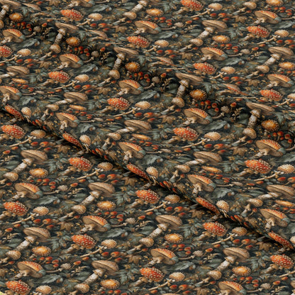Retro Mushroom Botanical Pattern 1 Quilting Cotton Fabric
