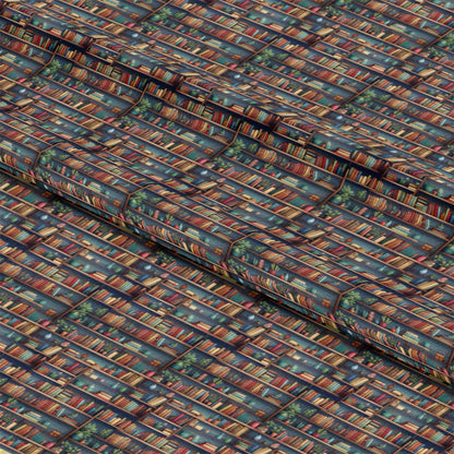 - Bookshelf Pattern 10 Quilting Cotton Fabric  
- multicolored  
- brown  
- green  
- blue  
- orange  
- quilting  
- cotton  
- fabric  
- bookcase  
- literary  
- decorative  
- textured  
- printed  
- textile