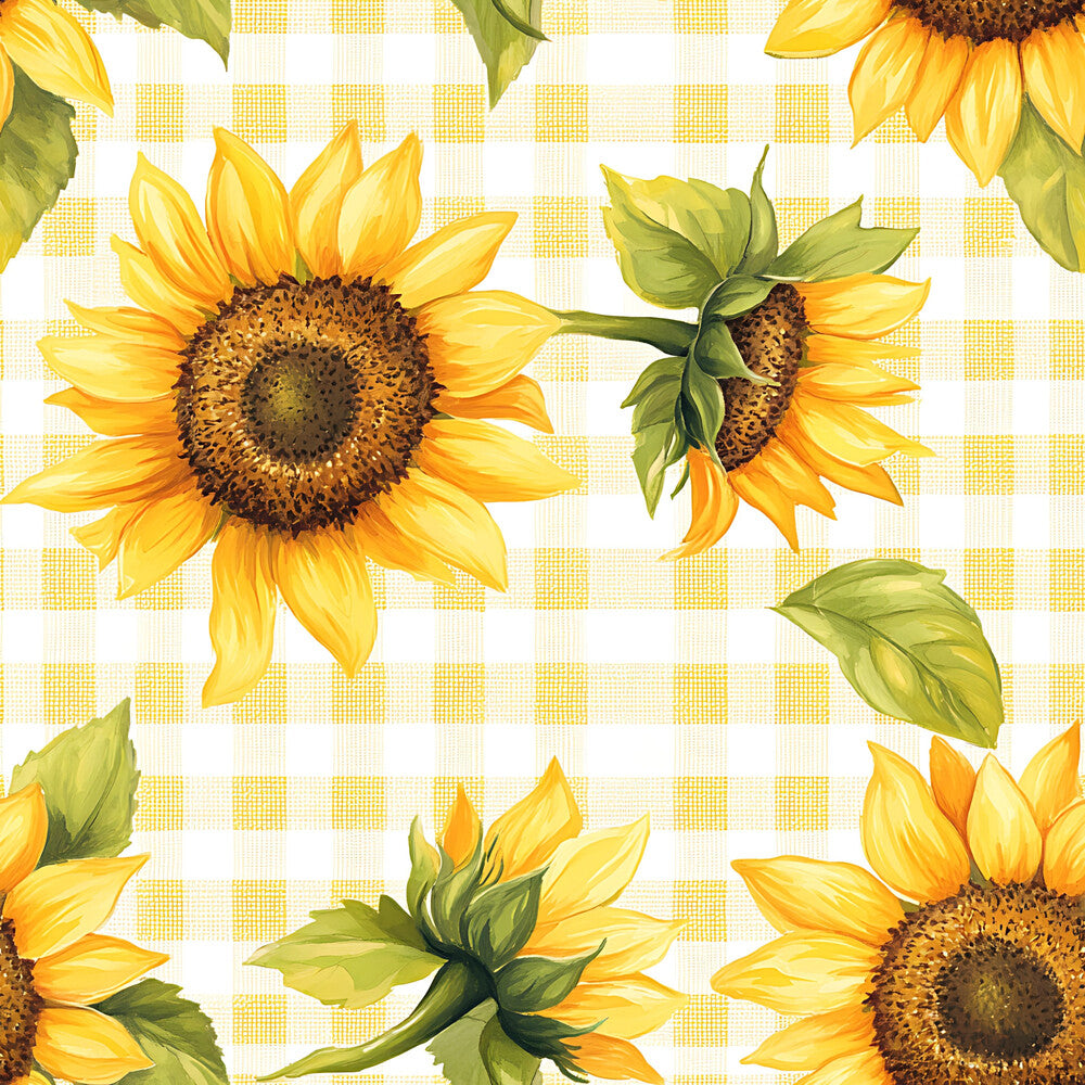 Buffalo Plaid With Sunflowers Fat Quarter Bundle