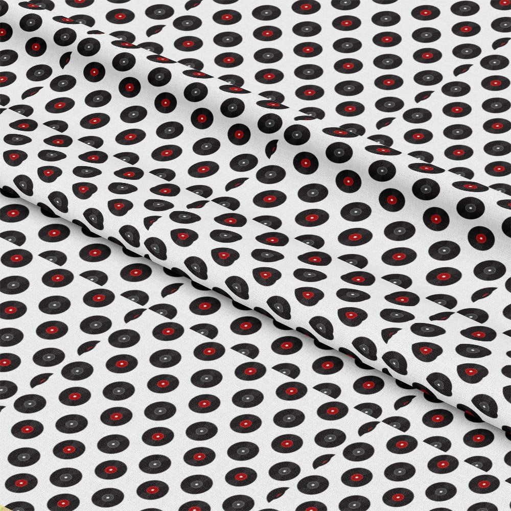 50s Black and Red Diner Pattern 7 Quilting Cotton Fabric