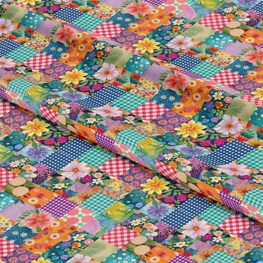 Spring Patchwork Pattern 15 Quilting Cotton Fabric