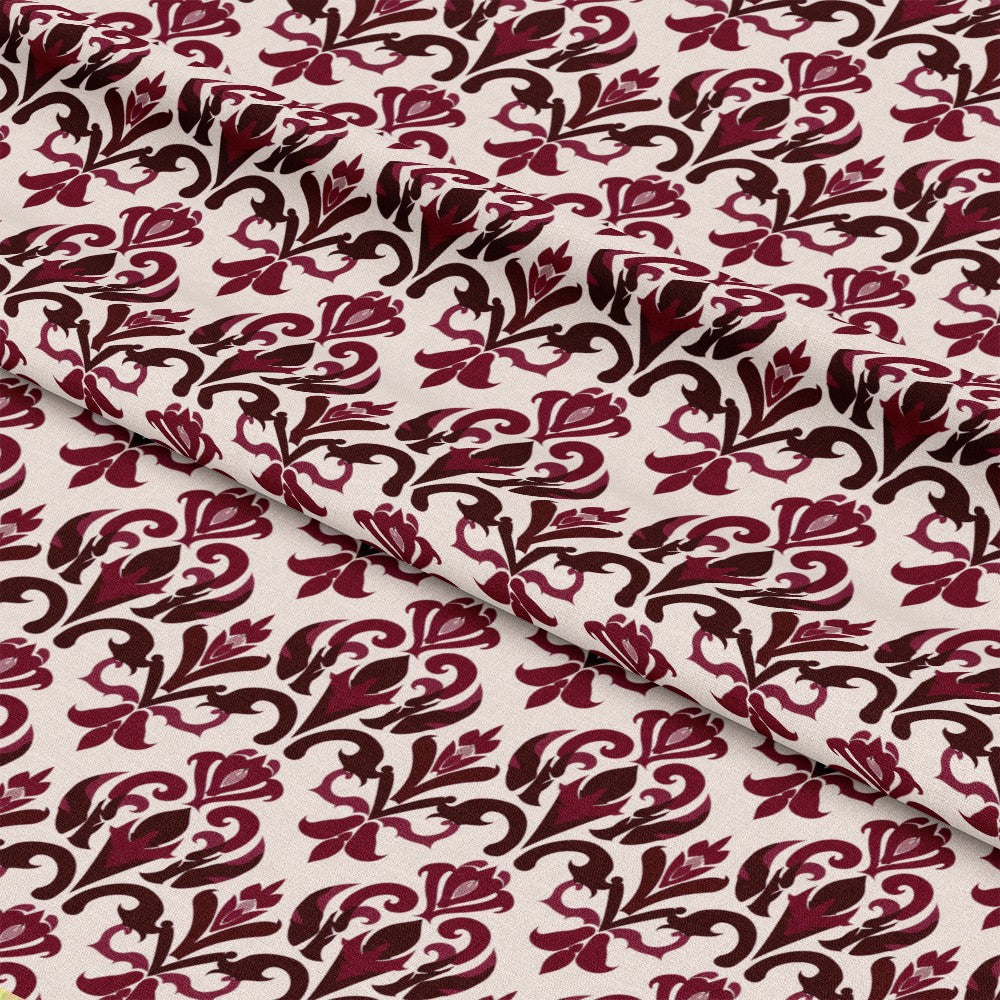 Burgundy Abstract Pattern 16 Quilting Cotton Fabric