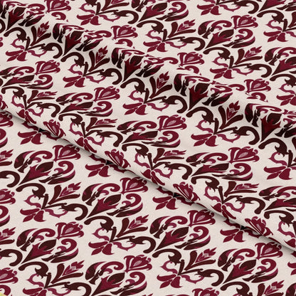 Burgundy Abstract Pattern 16 Quilting Cotton Fabric