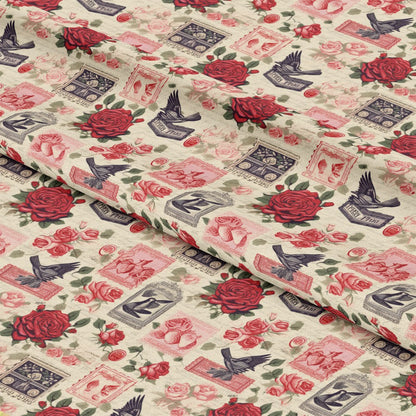Vintage Love Stamps Pattern 14 Quilting Cotton Fabric