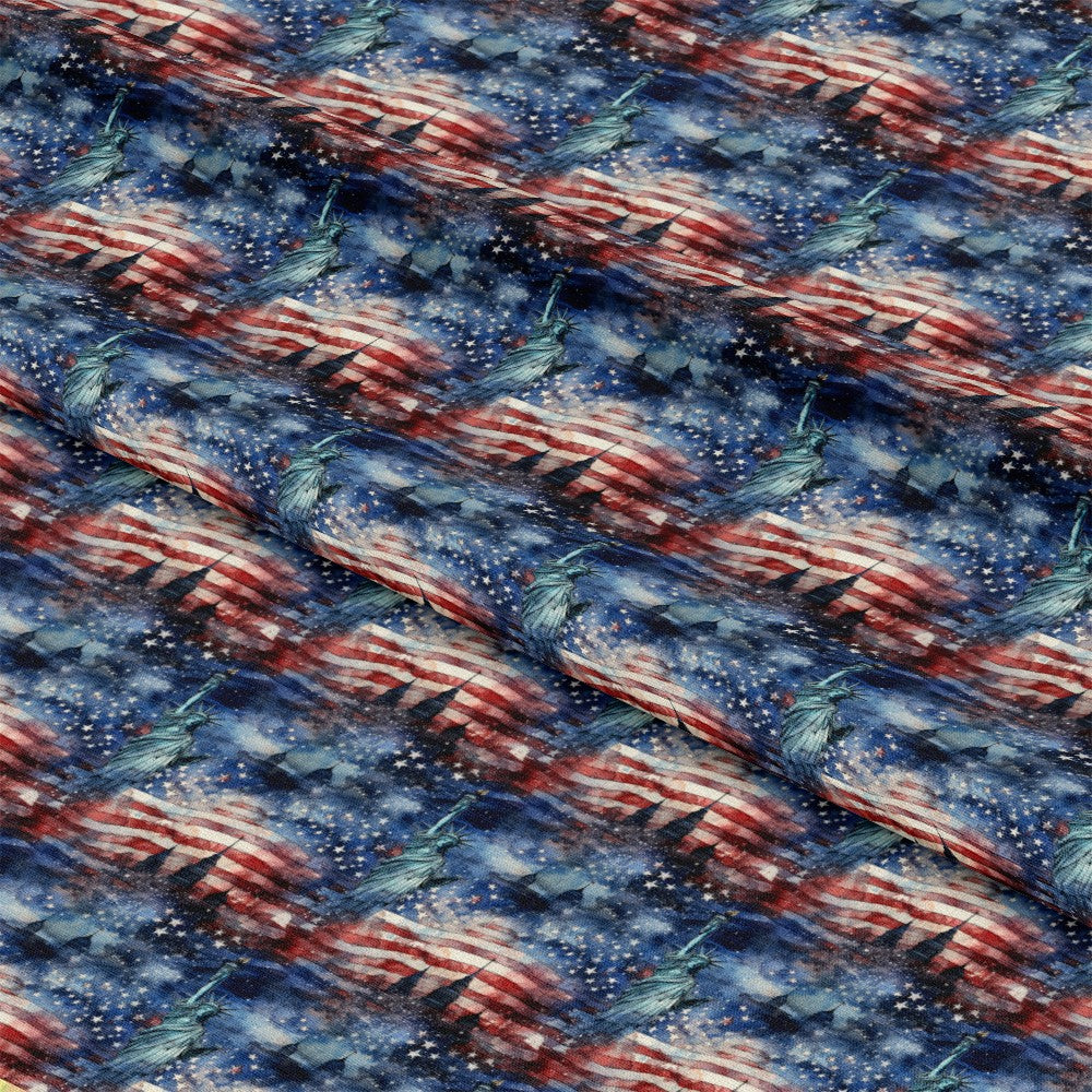 Patriotic Grunge Pattern 1 Quilting Cotton Fabric