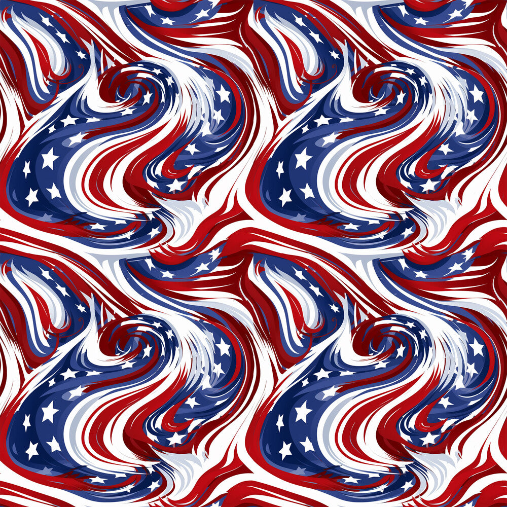 USA Flag Swirls Fat Quarter Bundle