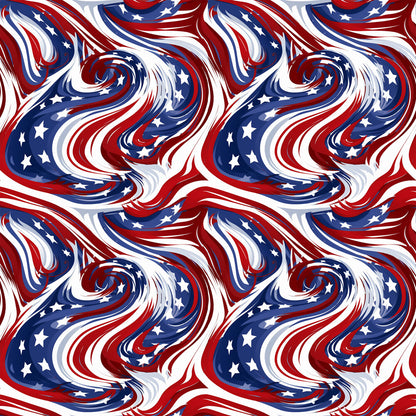 USA Flag Swirls Fat Quarter Bundle