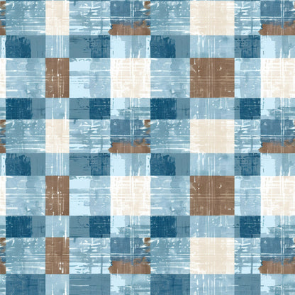 Blue and Brown Gingham Fat Quarter Bundle