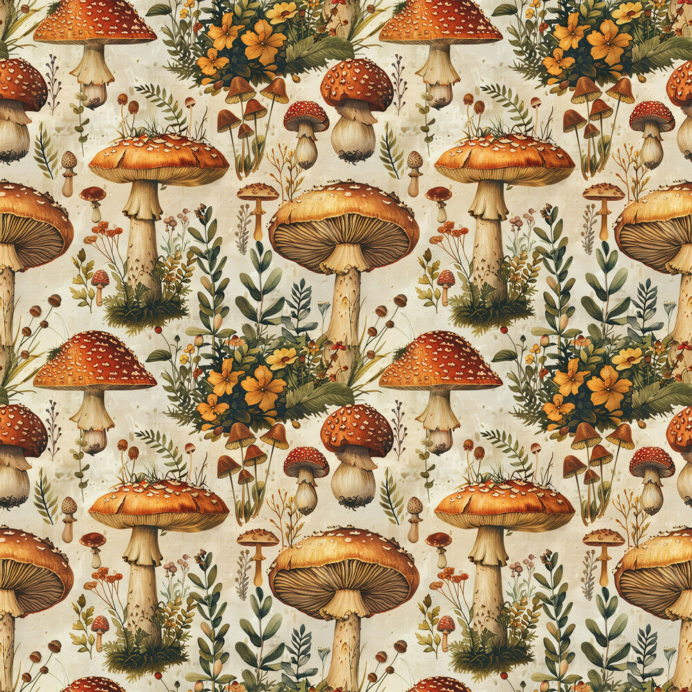 Retro Mushroom Botanical Fat Quarter Bundle