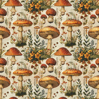Retro Mushroom Botanical Fat Quarter Bundle