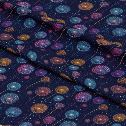 Midnight Dandelions Pattern 12 Quilting Cotton Fabric