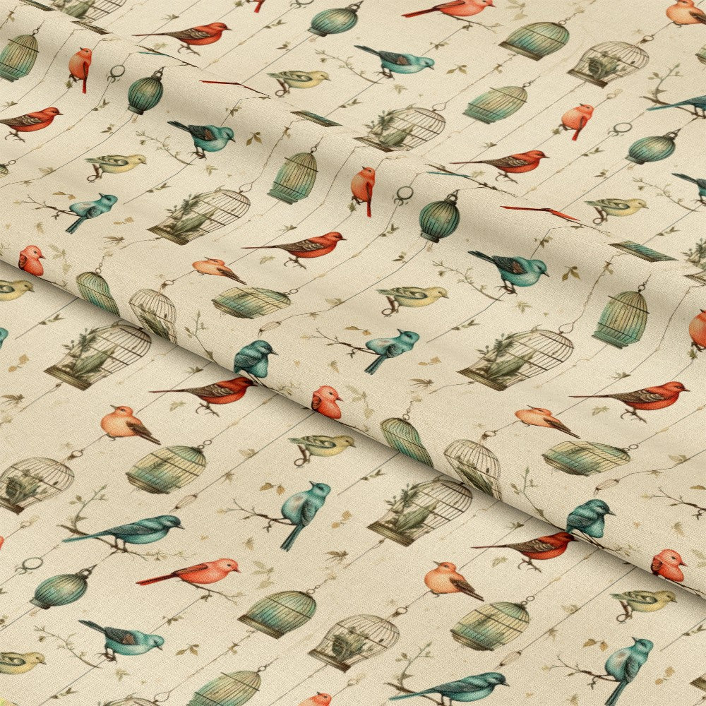 Vintage Birdcages Pattern 12 Quilting Cotton Fabric