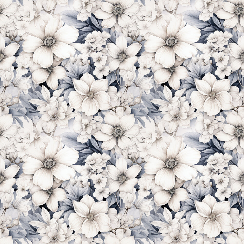 White Flowers Fat Quarter Bundle