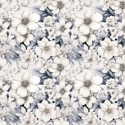 White Flowers Fat Quarter Bundle