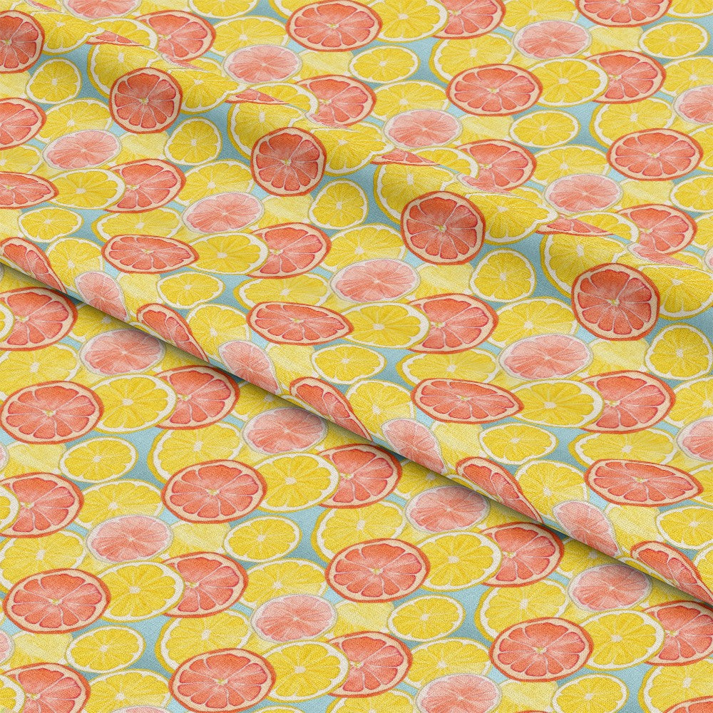 Lemons and Citrus Sour Splash Pattern 12 Quilting Cotton Fabric