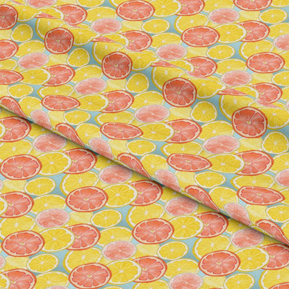 Lemons and Citrus Sour Splash Pattern 12 Quilting Cotton Fabric