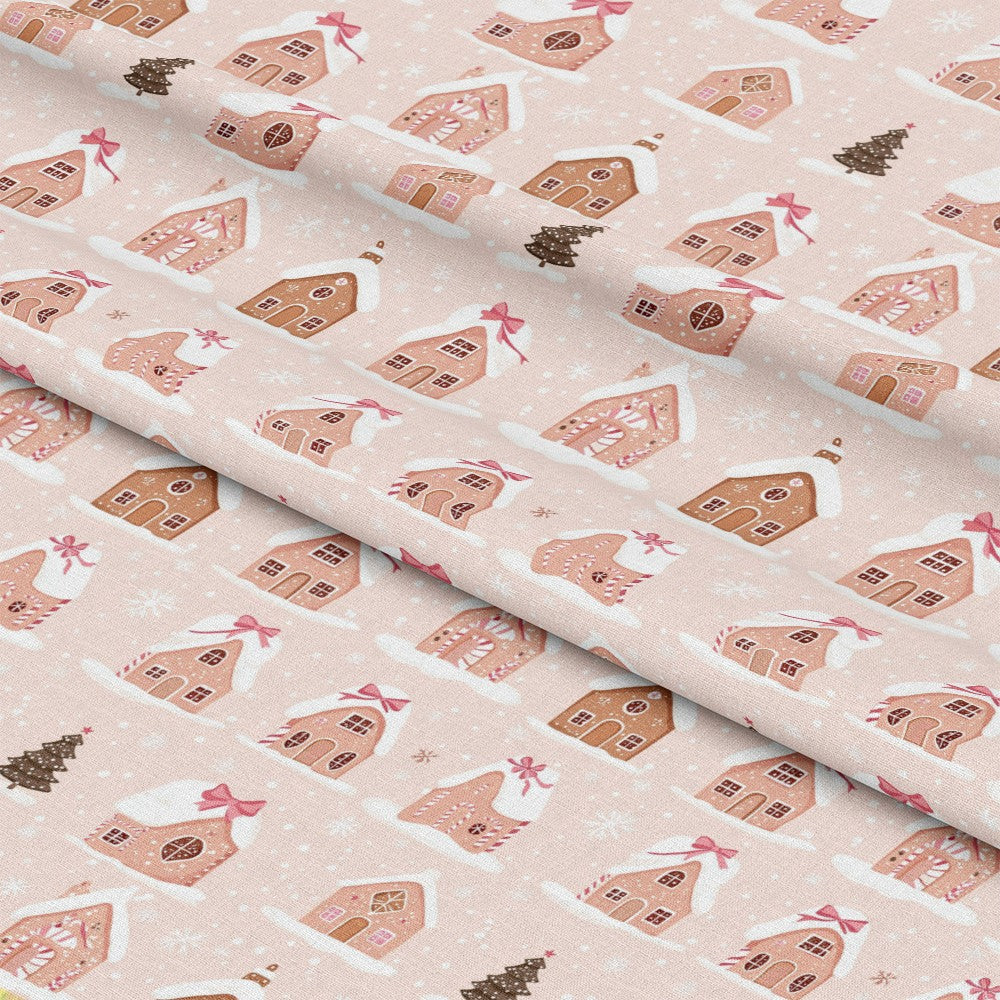 Sweet Pink Christmas Pattern 2 Quilting Cotton Fabric