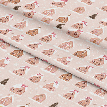 Sweet Pink Christmas Pattern 2 Quilting Cotton Fabric