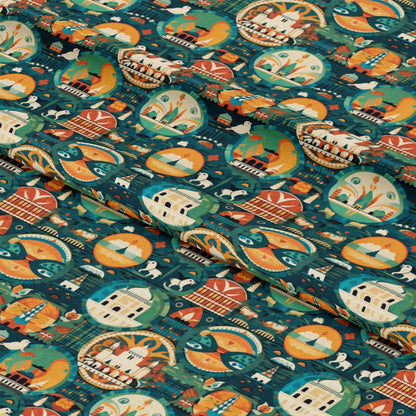 Mosaic Art Pattern 5 Quilting Cotton Fabric
